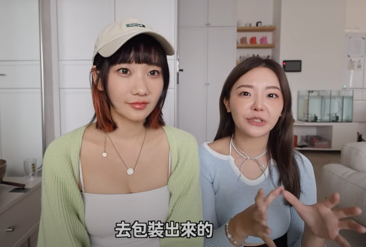 愛莉莎莎（左）和好友福爾思庭昨日發布揭開心靈課程內幕的影片，引來網友砲轟「蹭家寧熱度」。 圖：翻攝自愛莉莎莎YT頻道