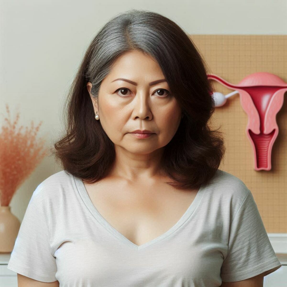 國健署表示，子宮癌通常發生在停經後婦女，與肥胖和家族病史等因素相關。 圖：COPILOT AI生成 / 曾郡秋製