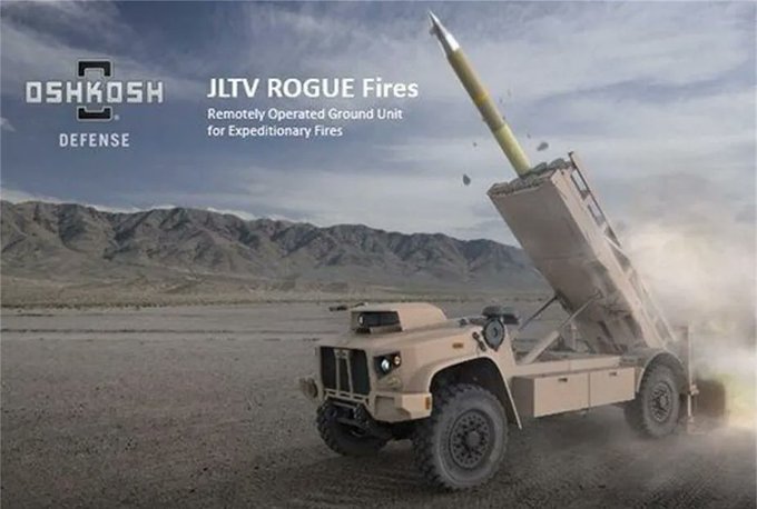 「戰斧巡弋飛彈」也能透過「 ROGUE FIRES 」無人聯合輕型戰術車發射，自由度非常高。 圖：翻攝自 @Aurora107E X 帳號