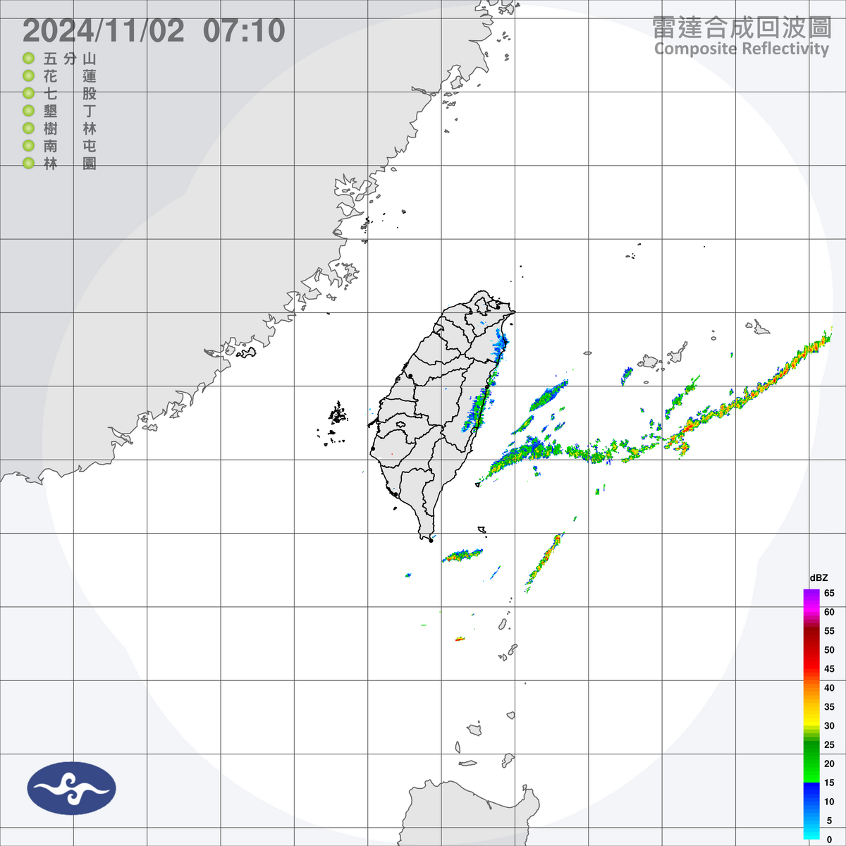 今天季風增強，迎風面的桃園以北、宜花東、恆春半島有短暫雨。 圖片來源:氣象署
