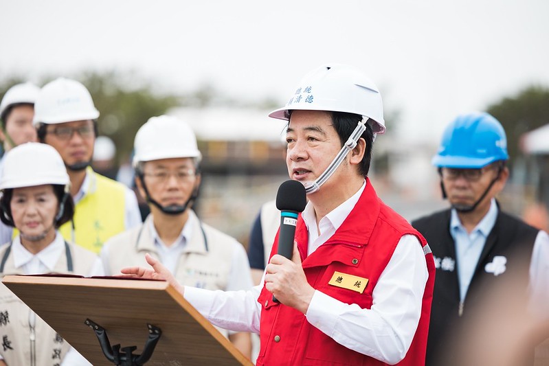 賴清德今日前往宜蘭了解災後復建工作。 圖：總統府/提供