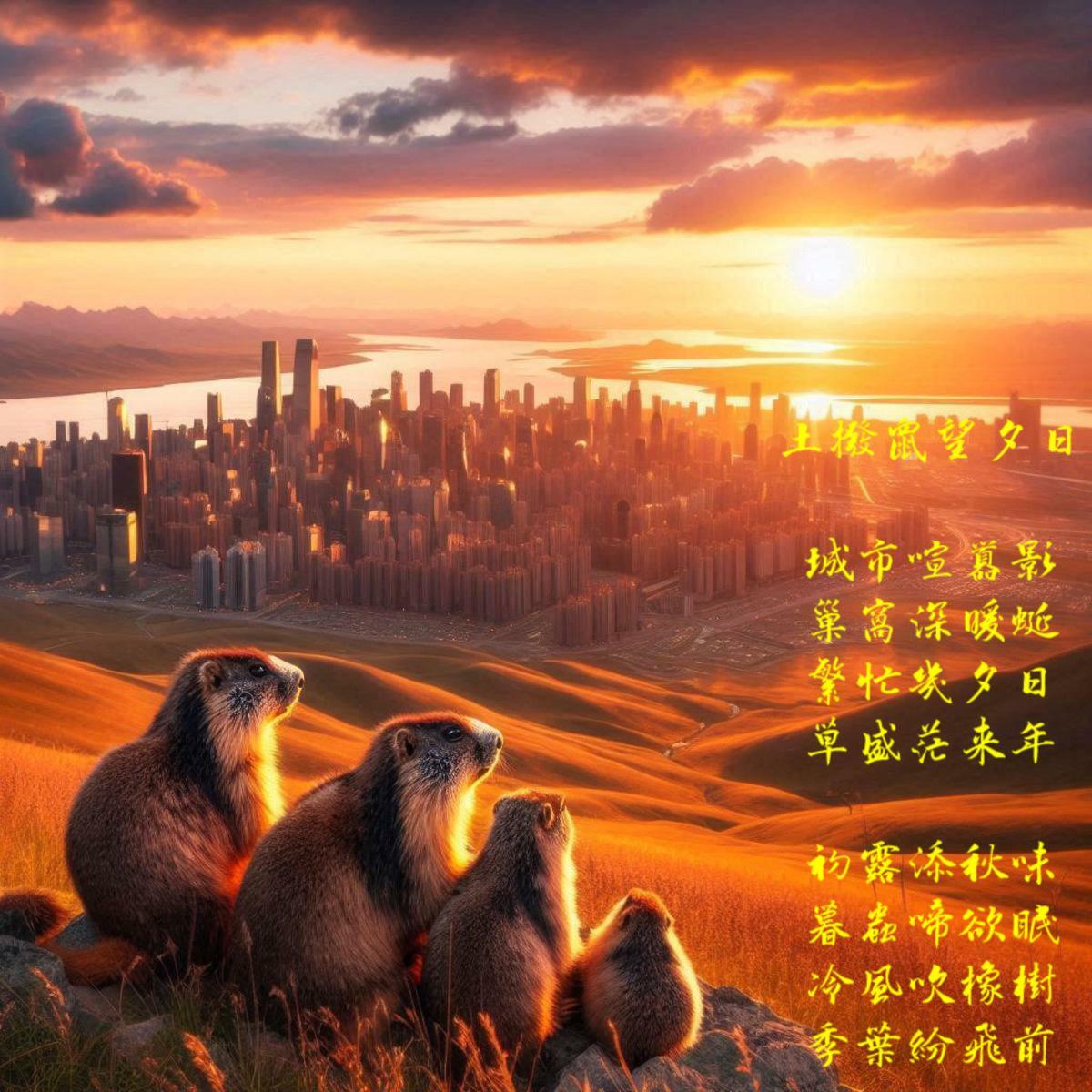 黃吉川教授古詩《土撥鼠望夕日》 圖：黃吉川提供