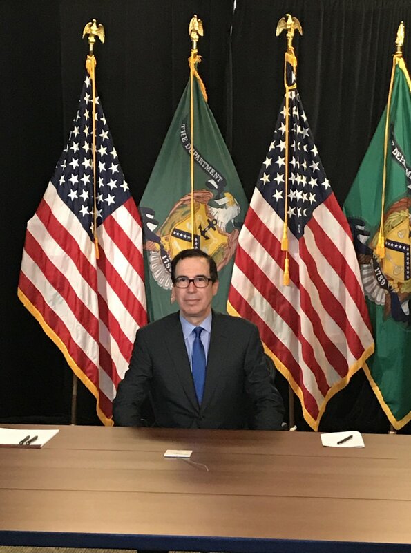 前美國財政部長米努勤。 圖：取自Steven Mnuchin Ｘ
