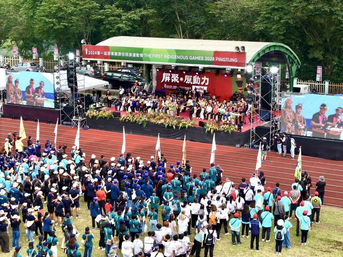 來自屏東九原鄉的原住民族運動員齊聚一堂。 圖：屏東縣政府提供