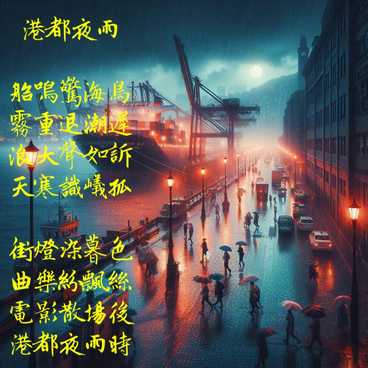 黃吉川教授詩《港都夜雨》 圖：黃吉川提供