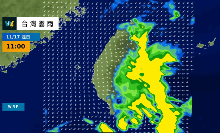 台灣未來一周降雨預測圖。 圖：翻攝自氣象風險WeatherRisk 臉書