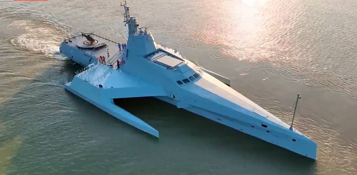 中國第15屆國際航空航天博覽會(珠海航展)中將首次亮相的「虎鯨號」大型無人作戰艇。 圖：翻攝陸網/中國日報