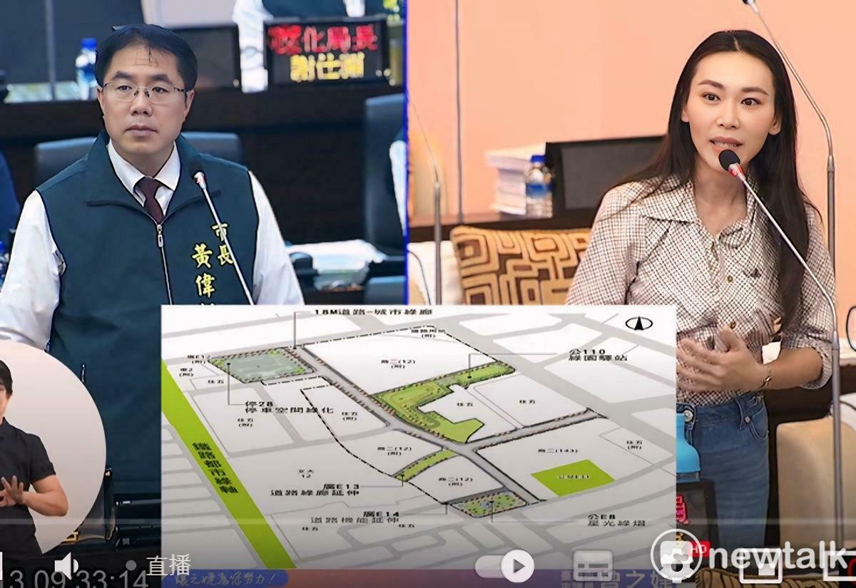 台南市東區原榮民之家舊址的近6公頃腹地，內政部上個月底審查通過採市地重劃開發，台南市議員曾之婕在自由發言時間督促市府要審慎規劃，尤其是「停28」基地的7+1層建物，除了立體停車場，運動中心、里活動中心等民眾所需機關要妥適安排，最重要的是停車場出入動線更要用心設計。 圖：曾之婕服務處提供