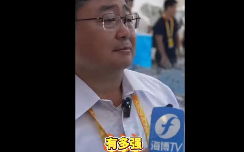 前海軍新江艦艦長呂禮詩於中國珠海航展上時表示，「將讓台灣觀眾了解『我們中國有多強』」，引發爭議。 圖：翻攝自 微博