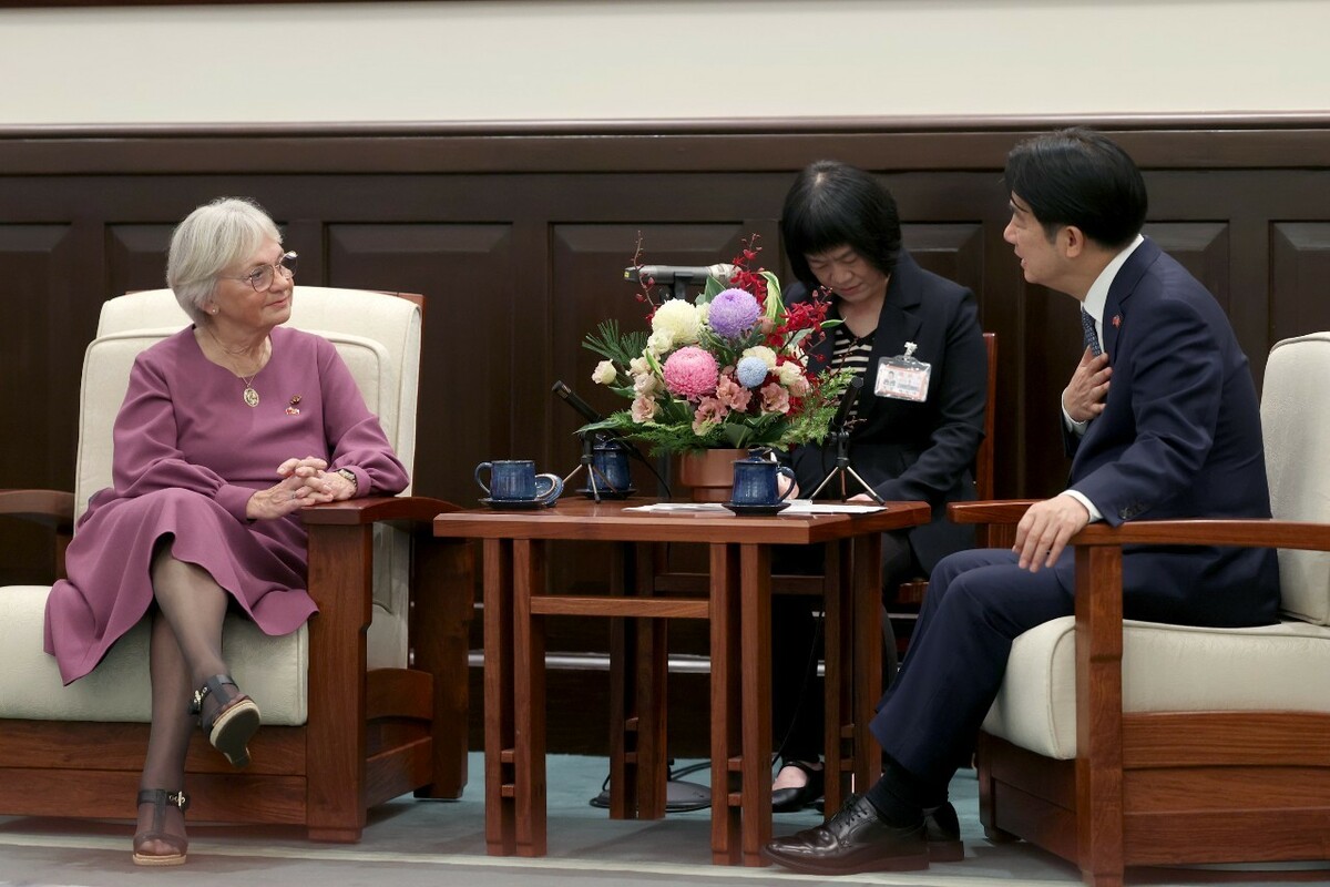 總統賴清德接見丹麥國會訪問團，率團抵台的議員柯絲高（Pia Kjærsgaard）已8次到訪台灣。 圖：總統府提供