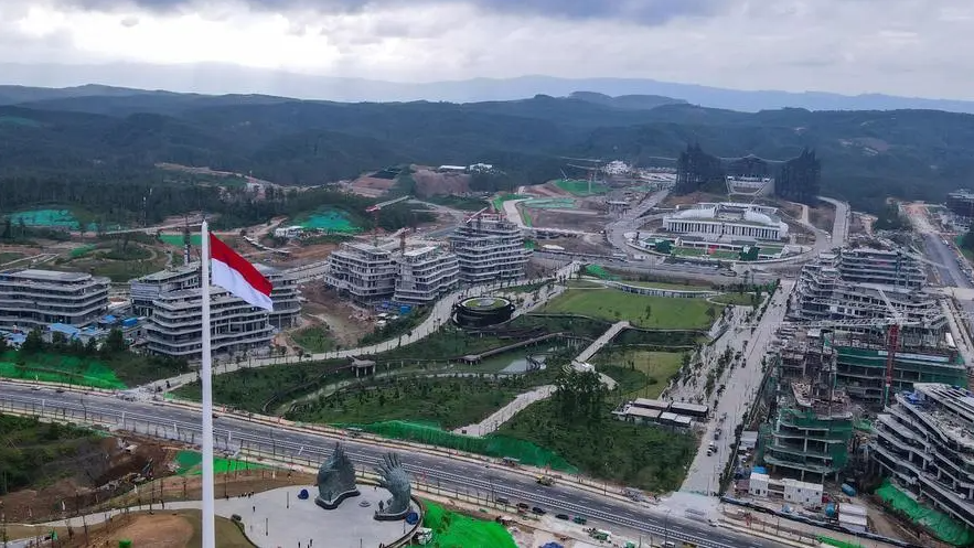 建設中的新首都努山塔拉（Nusantara）。 圖:翻攝自騰訊網