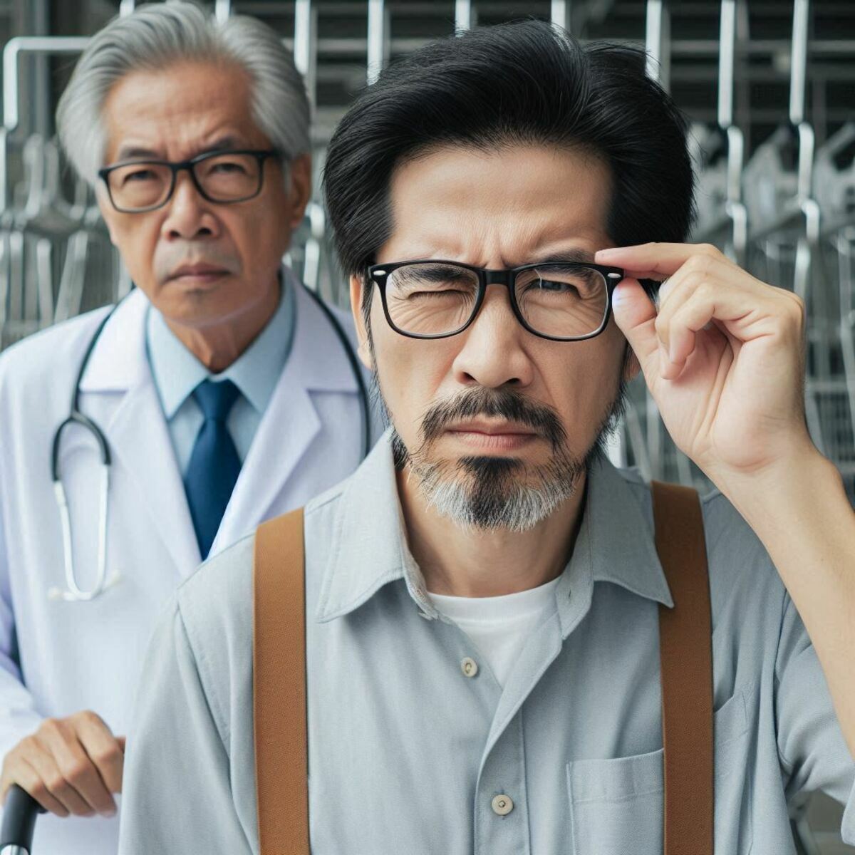 白內障年輕化，55歲以下患者逐年增多，常見症狀包括視力模糊、辨色力下降及對比敏感度減弱。專科醫提醒，應盡早尋求眼科醫師診斷。（圖為用眼示意) 圖：COPILOT AI生成 /曾郡秋 製