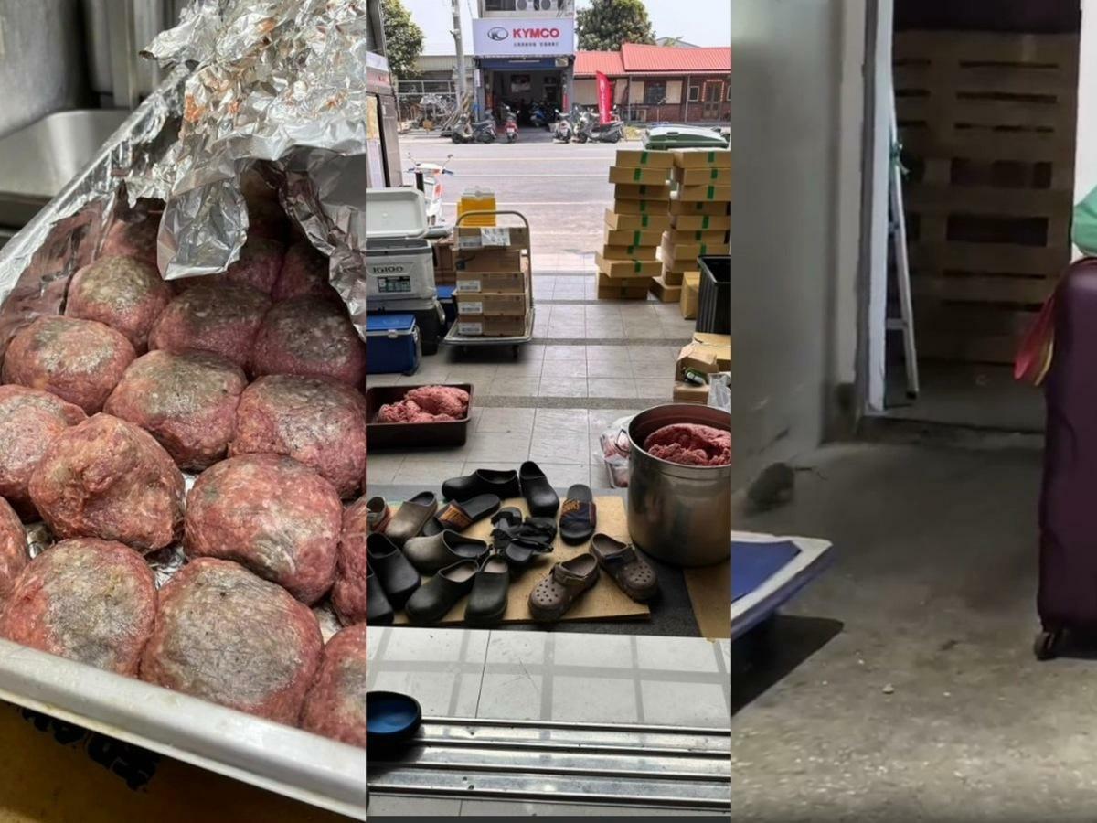牛肉漢堡餐車被爆廚房髒亂、肉品存疑，品牌稱前員工自導自演。 圖：翻攝自「爆料公社」／新頭殼 合成製作