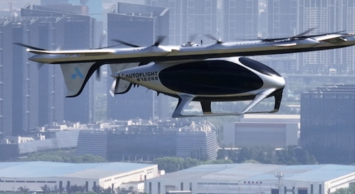 中國開發無人機空中載客服務。 圖 : 翻攝自微博