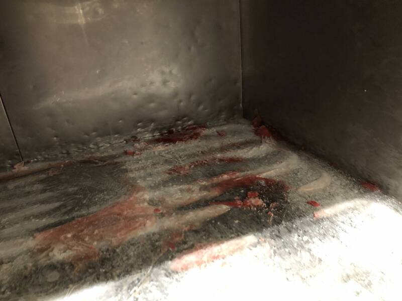 台北市府衛生局今日派員前往店面稽查後，列出冷凍箱內部不潔等5項缺失，責令業者限期改善，否則將依《食品安全衛生管理法》開罰6萬至2億元罰鍰。 圖：台北市政府衛生局／提供