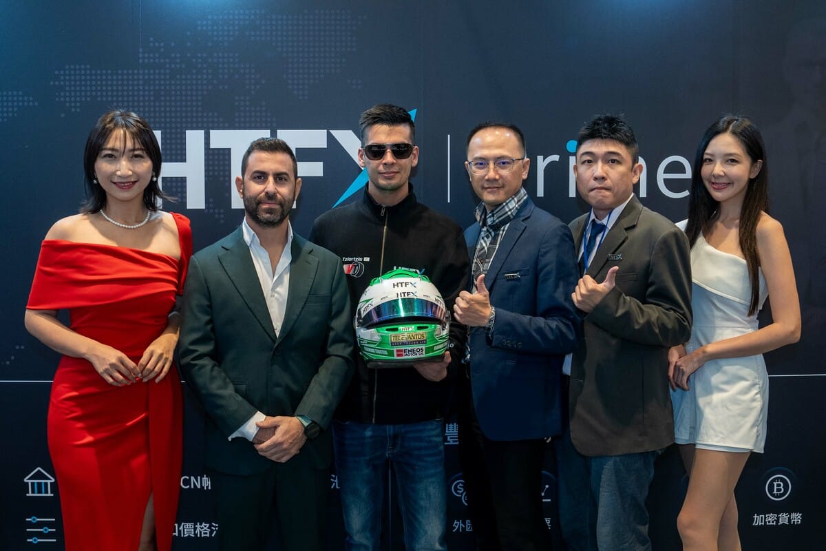 HTFX特別邀請亞太區總經理冠宏先生、台灣區經理 Gary Lai、歐洲執行董事 Kyriakos Hadjikyriakou ，以及贊助歐洲EuroNASCAR賽車手 Vladimir Tziortzis親臨現場。 圖：主辦單位/提供