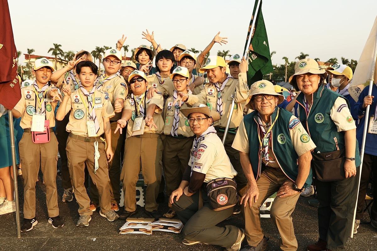 日本、韓國童軍也跨海來參加高雄市國中生大露營。 圖：高雄市教育局提供
