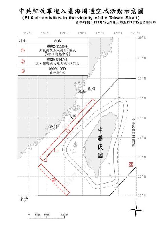 賴清德出訪過境美夏威夷　中共15架次戰機、共艦7搜次擾台  。 圖：國防部提供