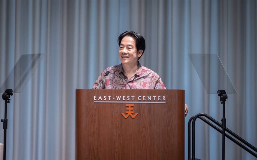 賴清德1日下午賴總統出席美國智庫東西中心（EWC）政策座談，並致詞。 圖：總統府提供