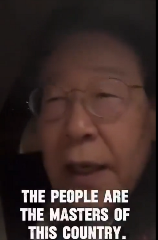 南韓共同民主黨領袖李在明說，人民才是國家主人。 圖：翻攝自 NEXTA X 帳號