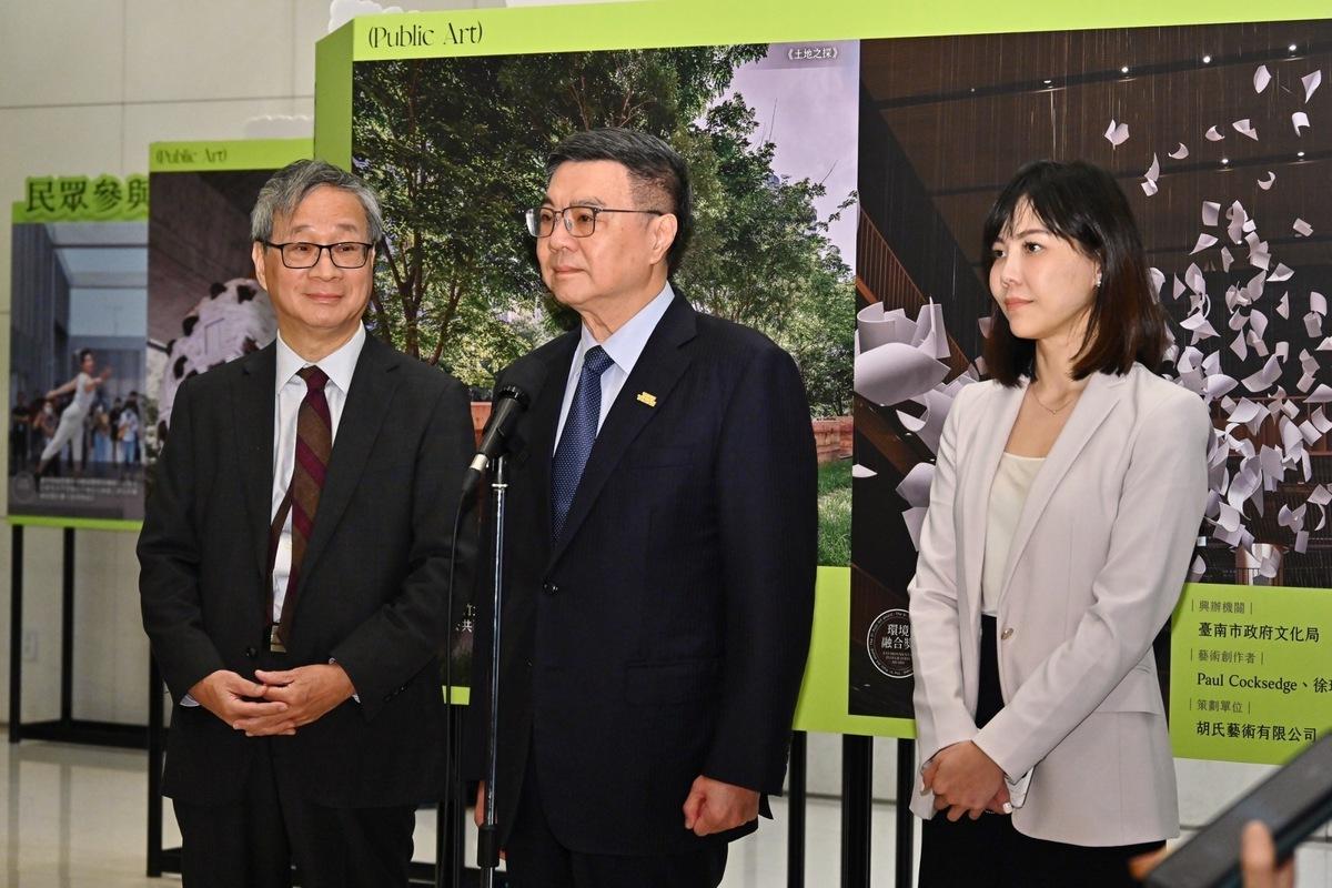 行政院長卓榮泰今（4）日下午出席第九屆公共藝術獎頒獎典禮前受訪。 圖：行政院提供