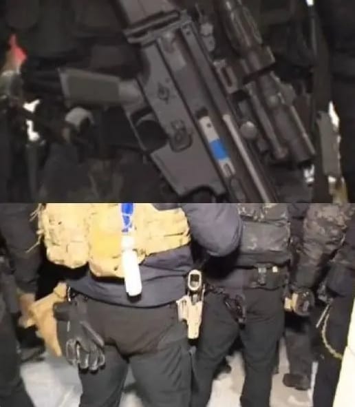 在韓國總統尹錫悅發布戒嚴令後，有民眾發現，被派往國會阻止議員投票的707部隊士兵，並未上彈匣。 圖 : 翻攝自觀察者網