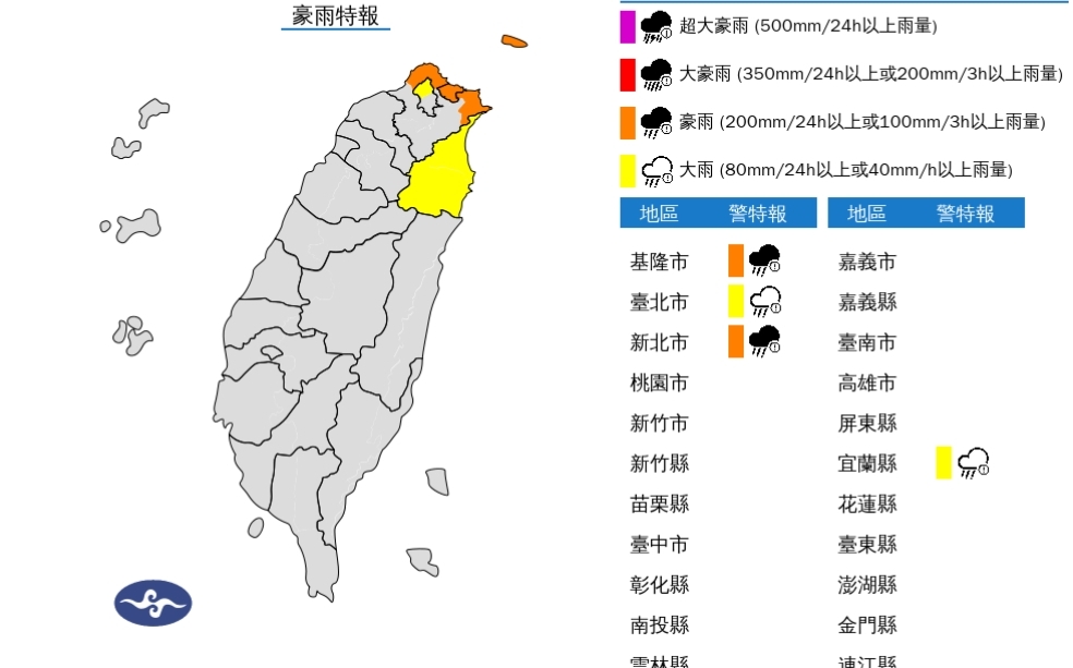 北北基宜慎防豪.大雨！今北涼南暖溫差大