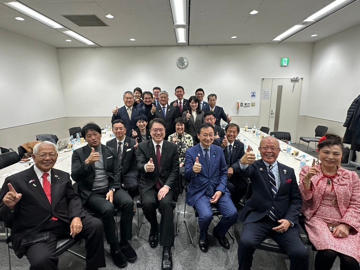 林右昌會見包括眾議員東徹、和田有一朗、大阪府議會日華親善議員連盟前會長永野孝男等十多位日本大阪維新之會核心人士。 圖：民進黨/提供