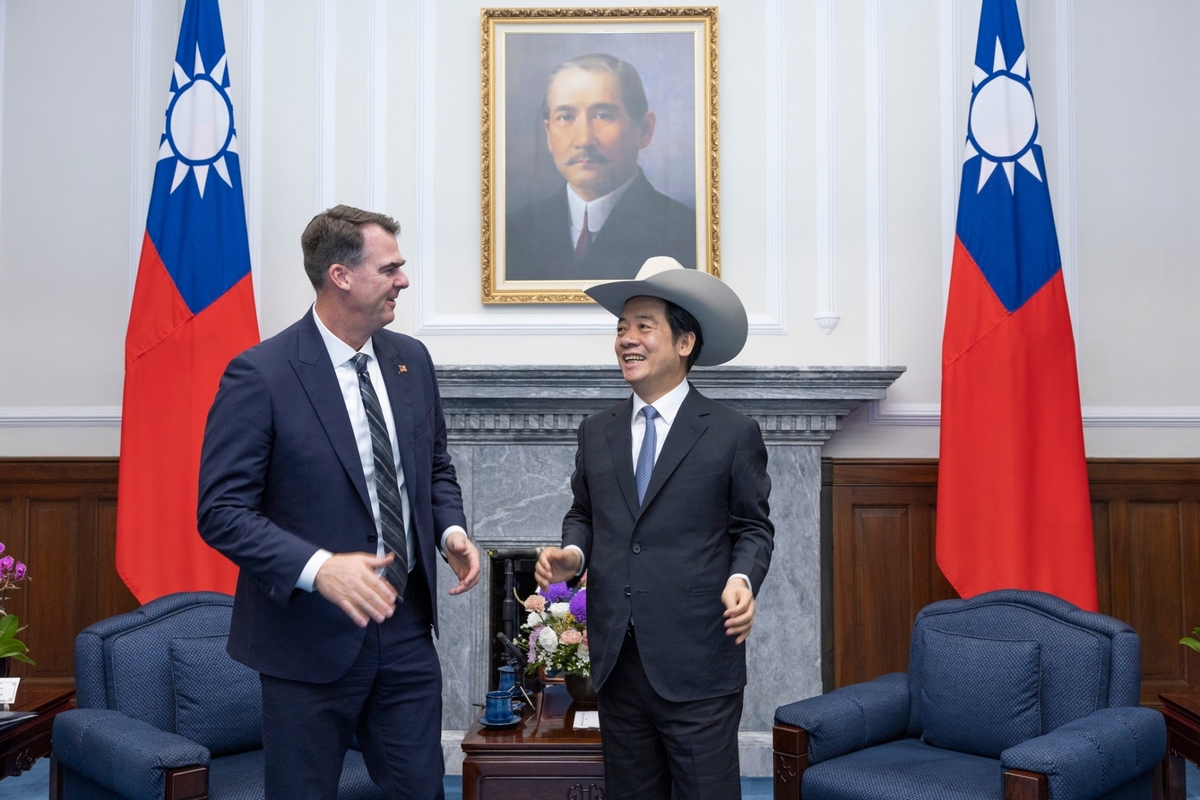 總統賴清德接見美國奧克拉荷馬州州長史迪（Kevin Stitt）訪問團。 圖：總統府提供