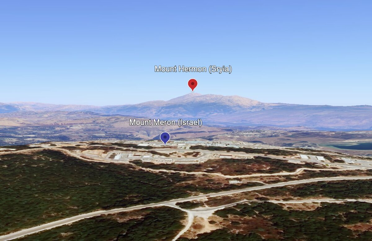 上以色列雷達過去存在嚴重盲點，無法透過部署在以色列莫蘭山的雷達，偵測到敘利亞黑門山以外的地區。 圖：翻測自 Naftali Hazony X 帳號