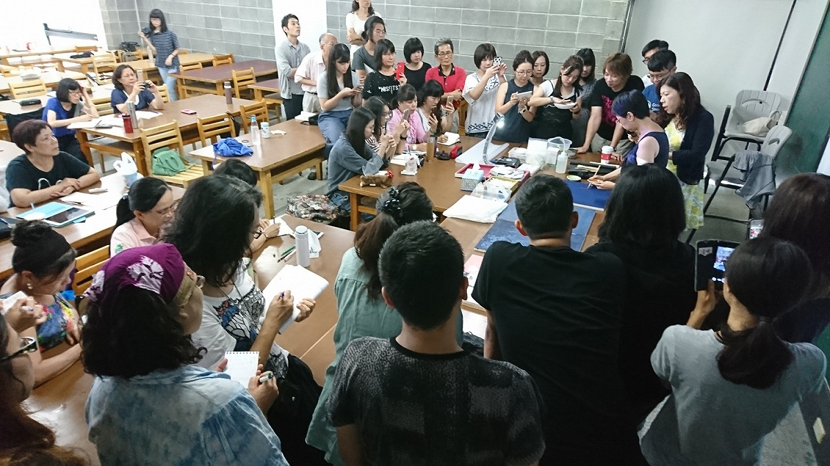 宮教授技法示範。 圖：東海大學/提供