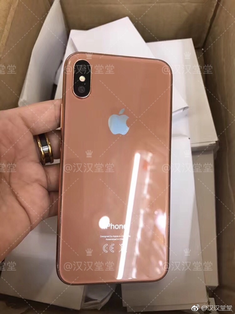 新款iPhone將只有三款色系，包括黑色、銀色和金色款，但是金色比較偏向玫瑰古銅色。 圖：翻攝自 汉汉堂堂 微博