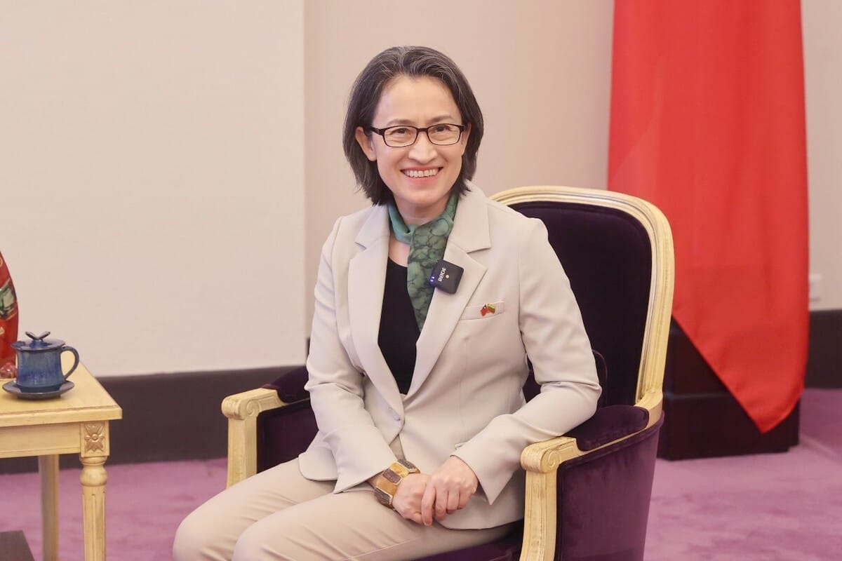 副總統蕭美琴接受立陶宛國家廣播電視台專訪。 圖：總統府提供