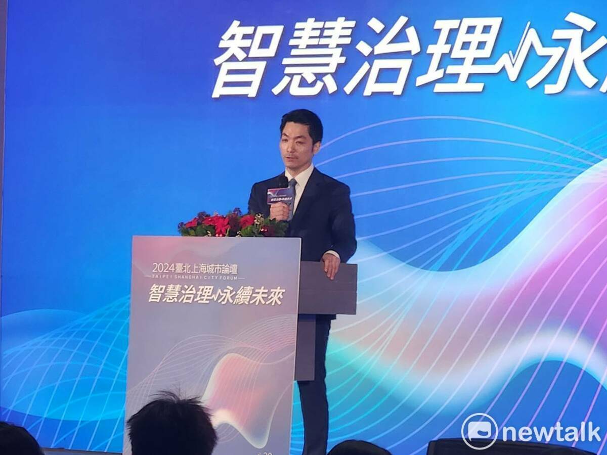 台北市長蔣萬安於雙城論壇開幕後，接受媒體訪問。 圖：黃建豪／攝