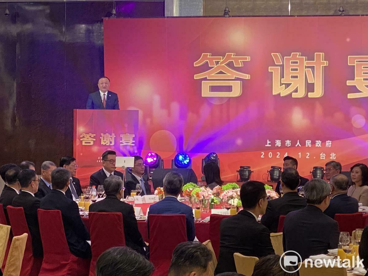 上海副市長華源在答謝宴致詞。 圖：周煊惠 / 攝