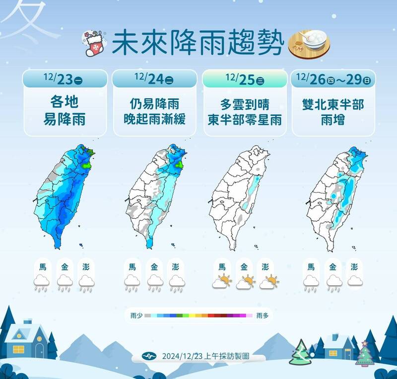 未來一周降雨趨勢。 圖：中央氣象署／提供