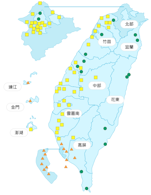 環境部公布各地空氣品質概況。 圖：環境部提供