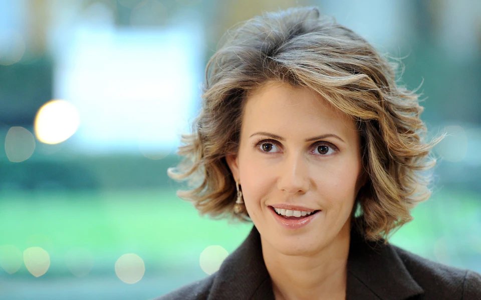 阿薩德（Bashar al-Assad ）妻子（Asma Al-Assad）因患有白血症，目前被醫生診斷只有50%的生存率。 圖：截自「x」@SuppressedNws