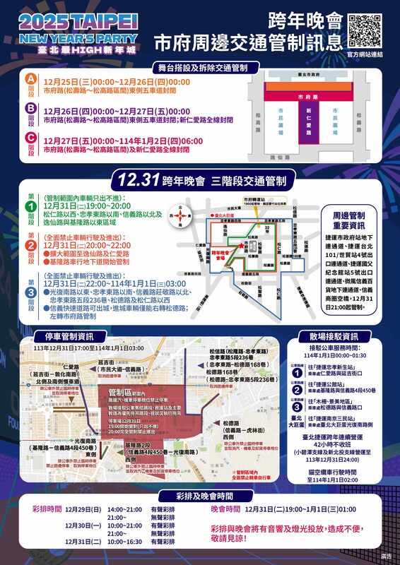 交管措施。 圖：台北市政府警察局交通警察大隊／提供