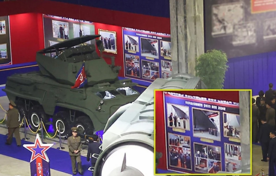 關於北韓新型軍艦的照片，曾出現在 11 月的北韓國防展覽會上，但僅展示了艦艏區域，細節非常有限。 圖：翻攝自零度Military
