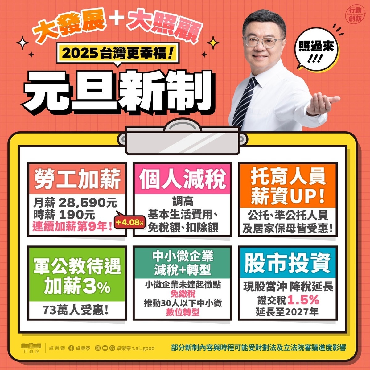 明年元旦新制。 圖：擷自卓榮泰臉書粉專
