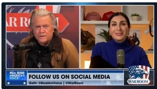 同樣反對 H-1B 簽證的另一個陰謀論愛好者蘿拉·盧默（Laura Loomer）控訴稱馬斯克「公報私仇」。 圖 : 翻攝自班農X