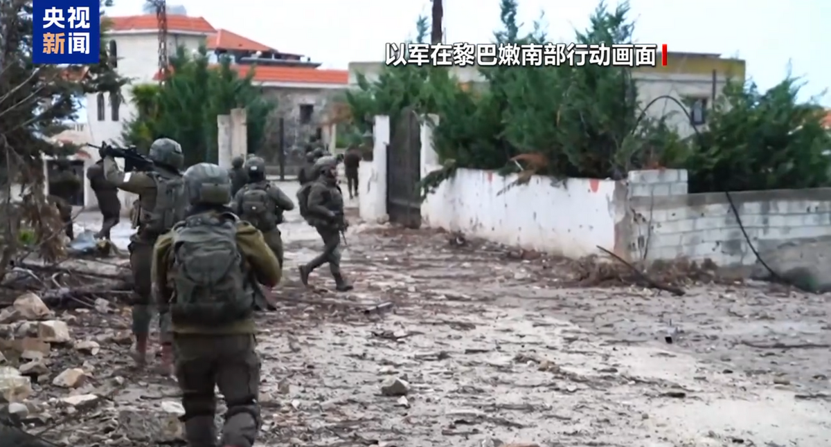 以軍 1 月 1 日發表聲明說，以軍於 2024 年 12 月 31 日再次在黎巴嫩南部襲擊黎巴嫩真主黨武裝目標。 圖：翻攝自央視新聞