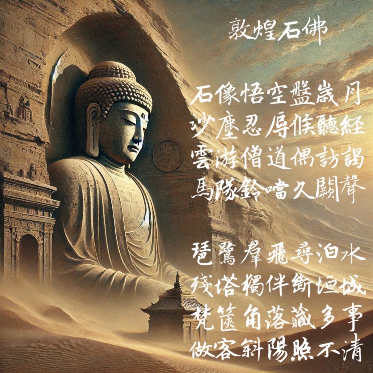 詩，敦煌石佛。 圖：黃吉川提供