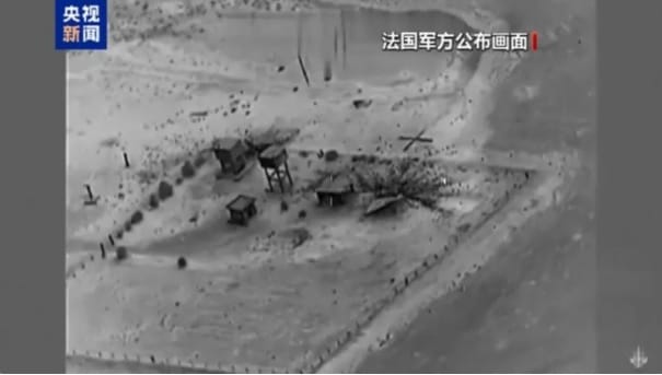 法國近期也對敘利亞境內的 ISIS 據點發起襲擊。 圖：翻攝自央視新聞