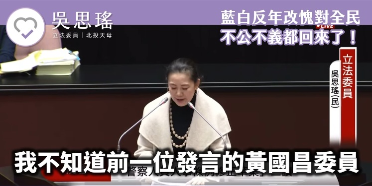 立院民進黨團幹事長吳思瑤。 圖：截自「臉書」吳思瑤粉絲專頁