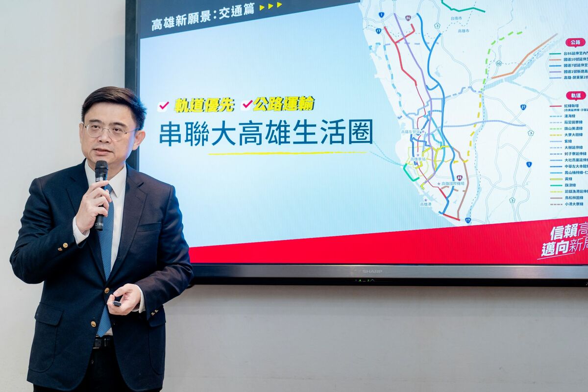 賴瑞隆「信賴高雄 邁向新局 系列記者會」提2大面向政策、8項交通計劃。 圖：賴瑞隆服務處提供