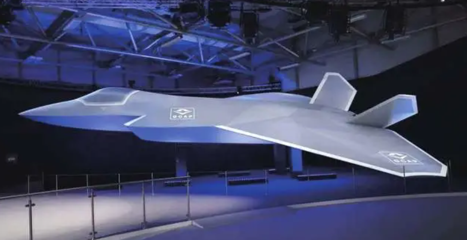 英、義、日三國合研的GCAP戰鬥機模型。 圖:翻攝自騰訊網