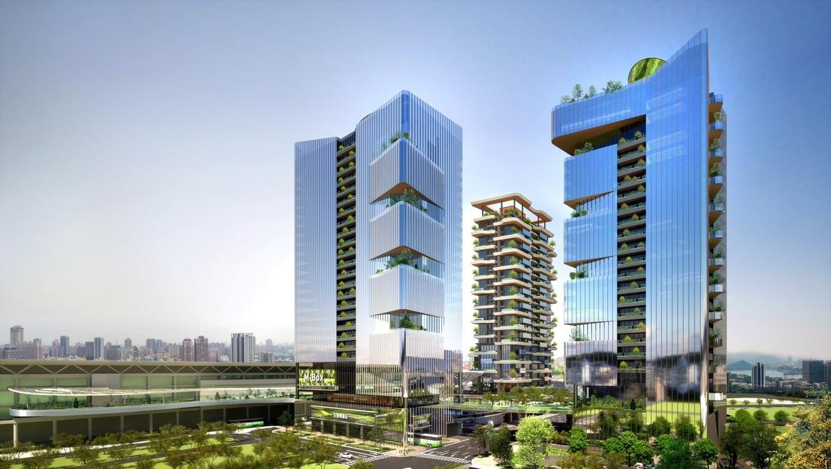 左營高鐵科技之心商三基地開發完成後示意圖。 圖：高雄市政府提供