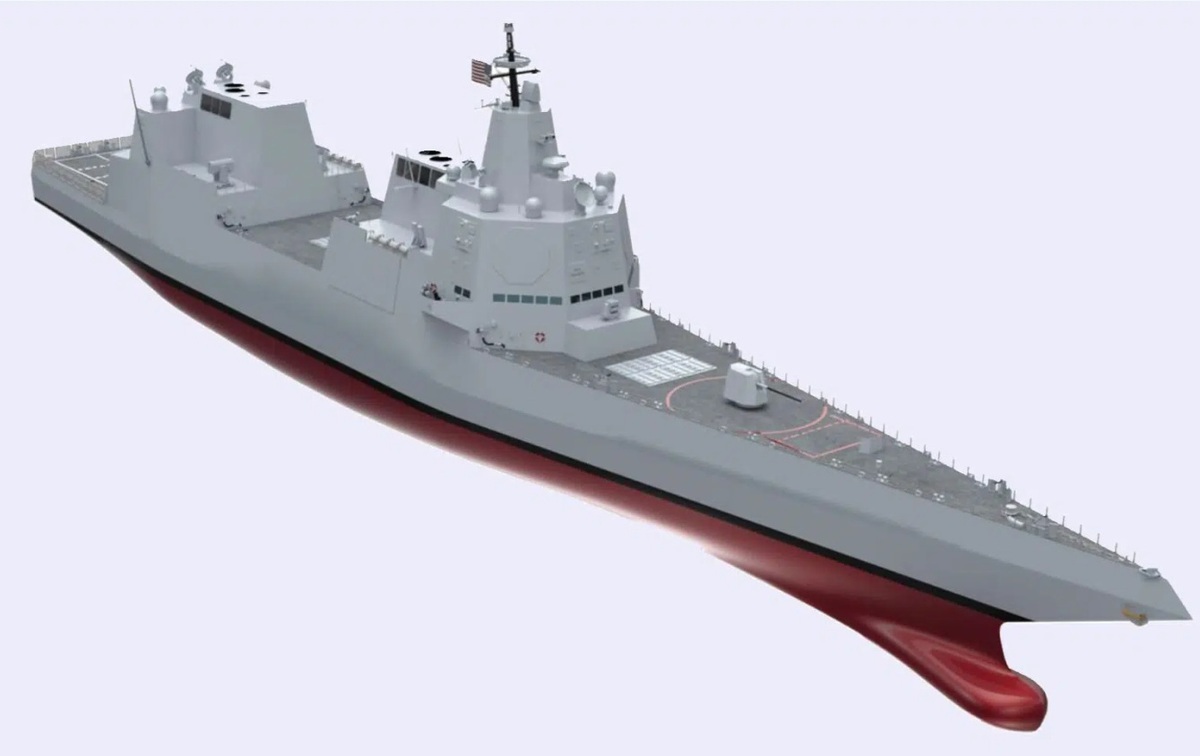 美國海軍下一代驅逐艦「DDG(X)」2022年時展示的渲染圖。 圖：翻攝 U.S. Navy